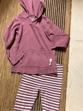 L'ovedbaby Mauve and Cream Striped Baby Leggings